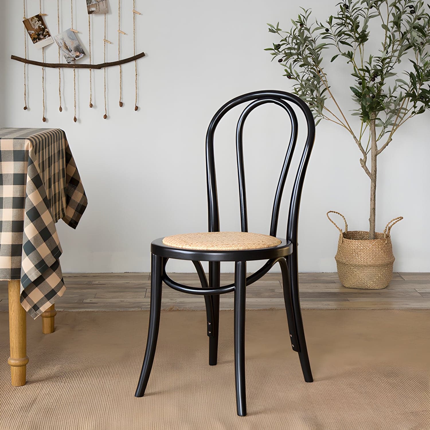 Modern Solid Beech Wood Chairs Kitchen Dining Windsor Back Side Chair Set thumbnail 2