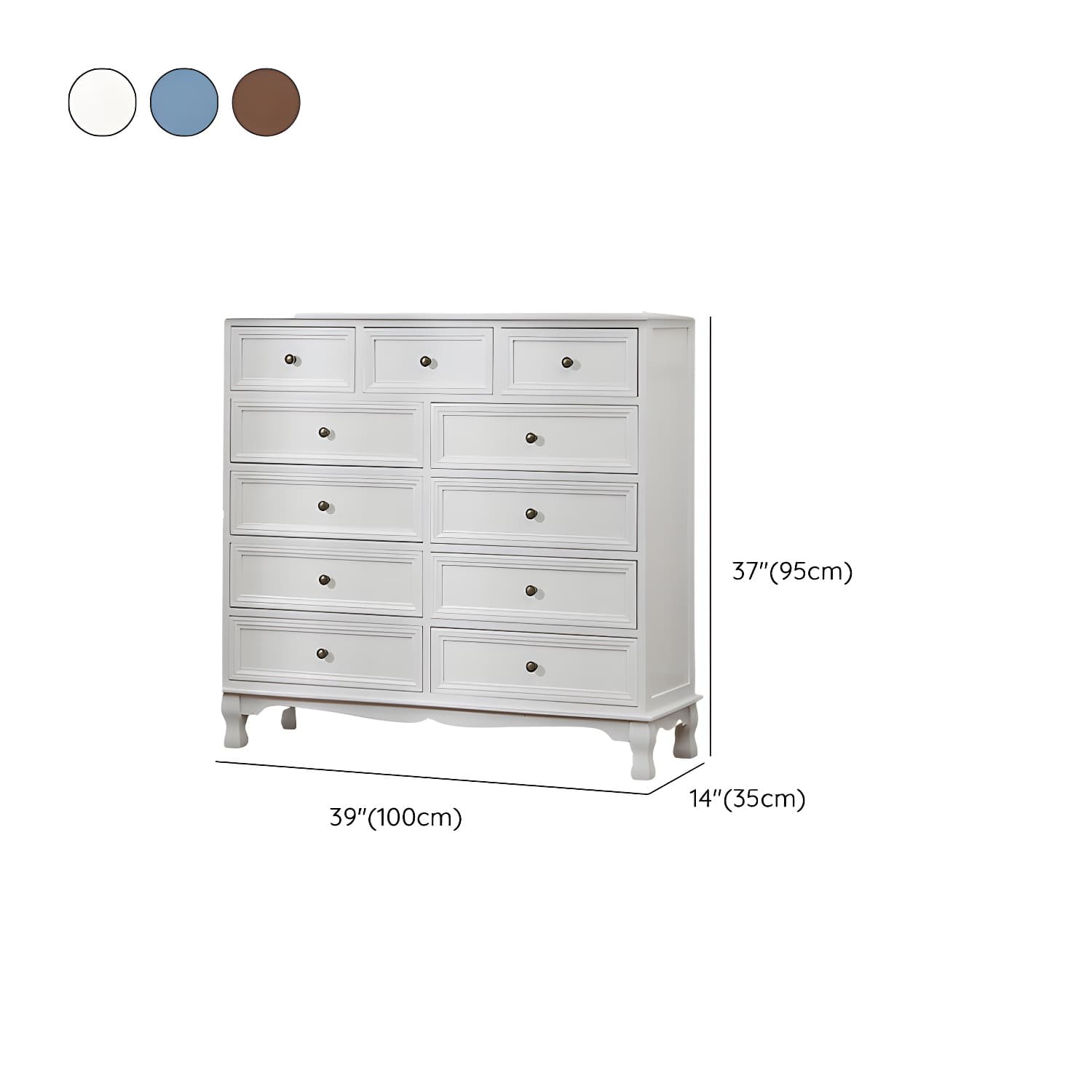 Wooden Bronze Solid Wood Dressers & Chests with Drawers Metal Handle, No Assembly - image 22