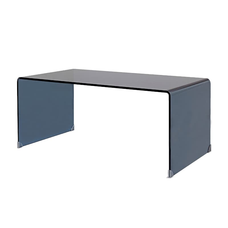 Modern Glass Coffee Table with Transparent Rectangular Top & Sleek Sled Base thumbnail 7