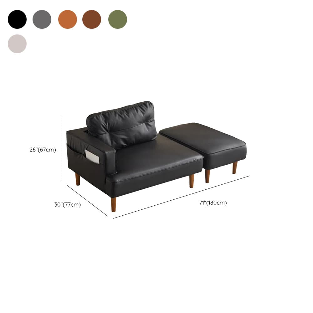 Contemporary Modern Solid Color Scratch-immune Standard Sofa/Loveseat/Single Sofa in Gray/Sage/Sepia for 2 People with Receptacle and Ottoman thumbnail 14