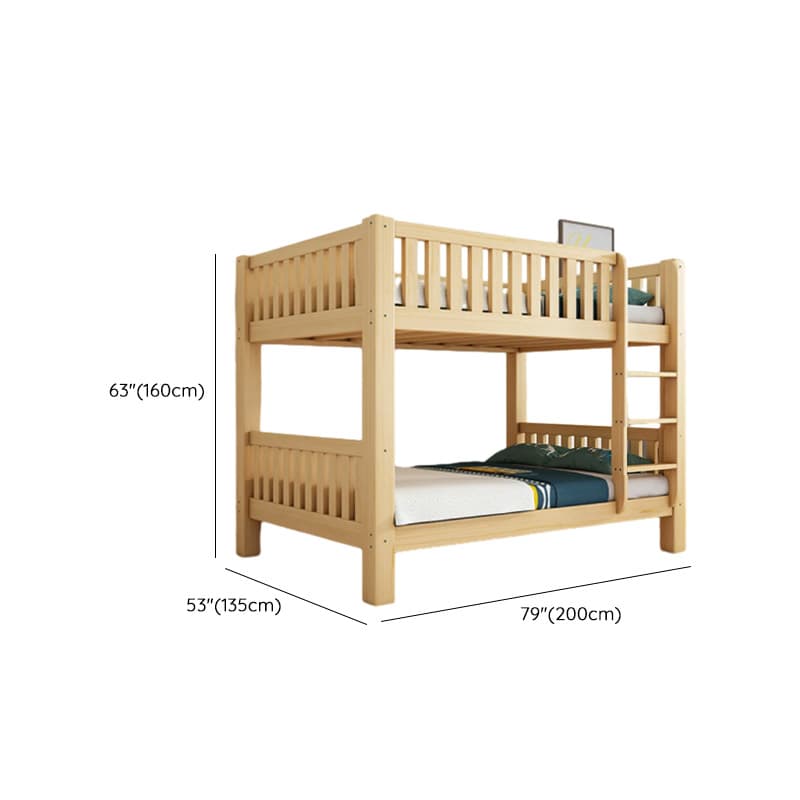 Timber Wood Color Bunk Bed with 2 Storage Boxes, Safety Guardrail & Compartment Bedroom thumbnail 20