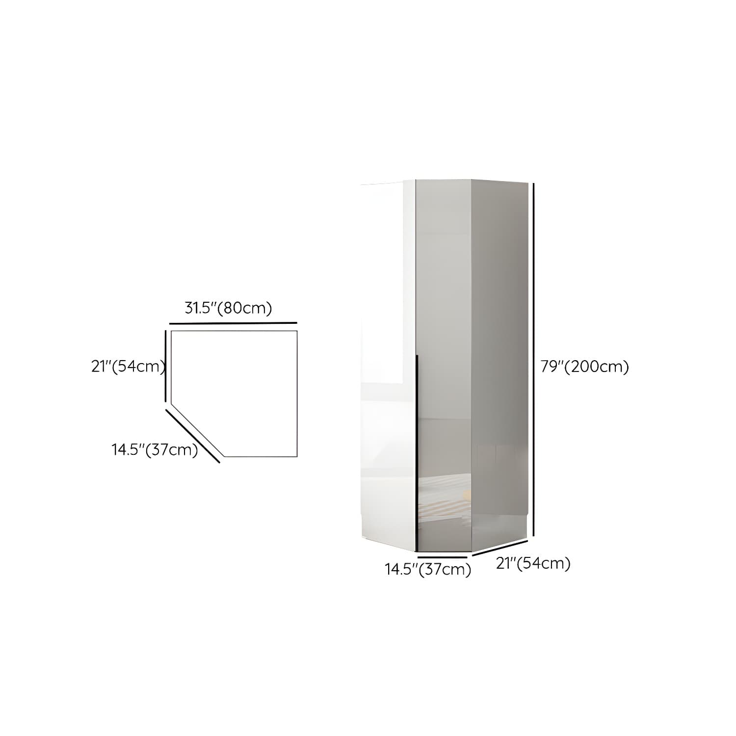 Hinged Wardrobe Armoire with Shelves White Wardrobe Closet for Home thumbnail 20