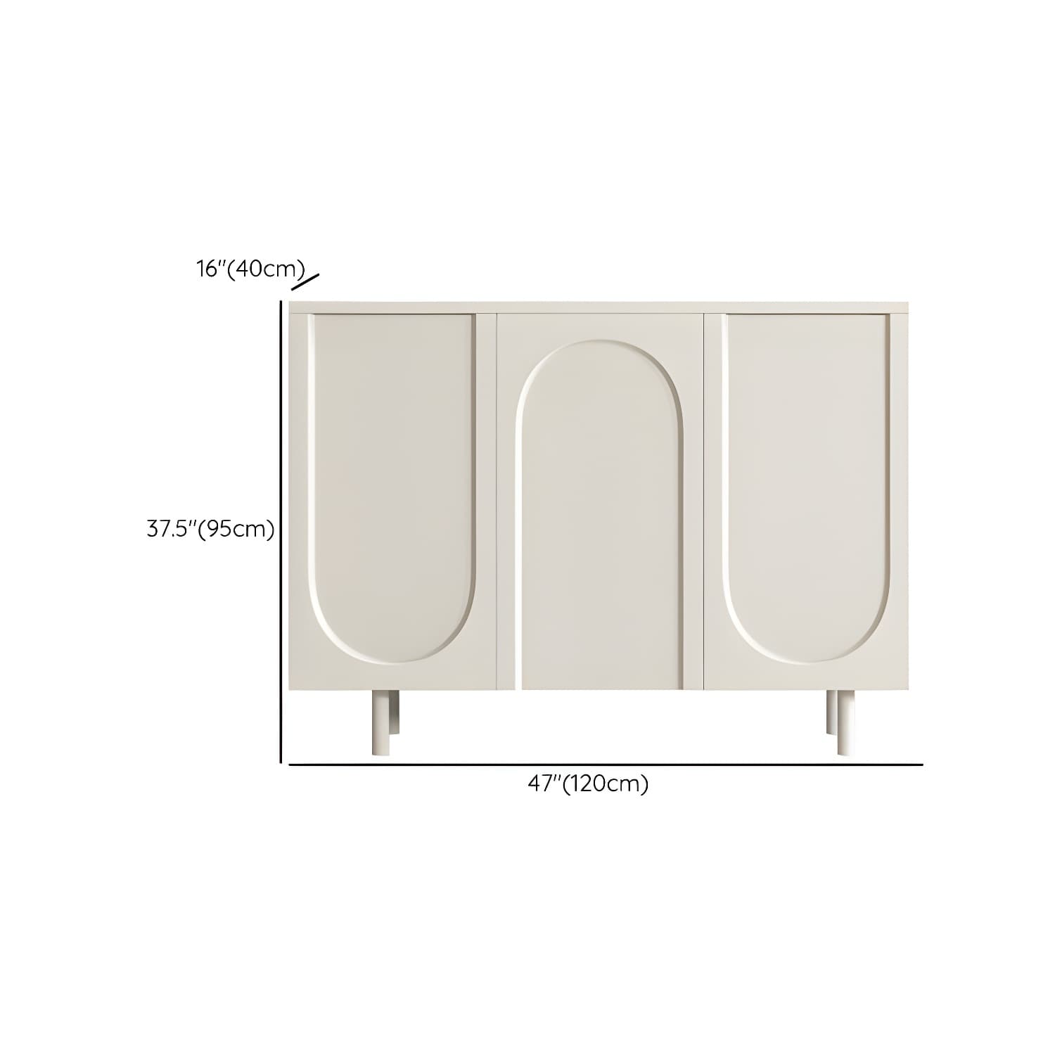Modern Living Room Manufactured Wood Buffet Sideboard in White thumbnail 16