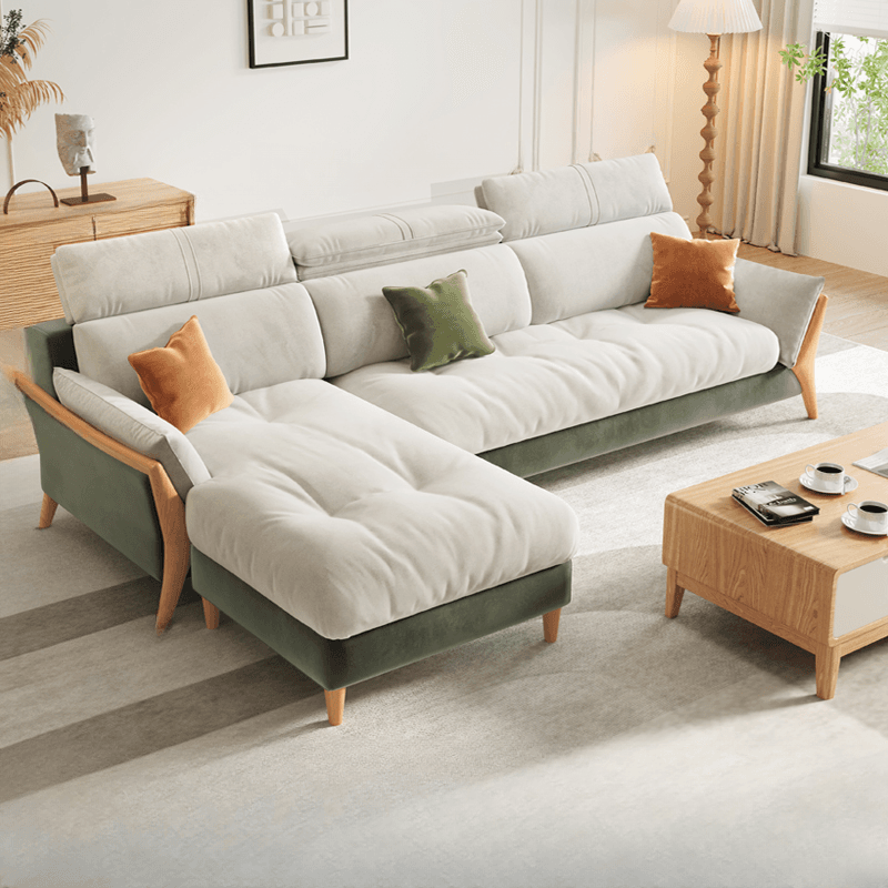 Straight/L-Shape Chalk Sofa/Sofa Chaise with Horizontal/Left Orientation and Standard Foam Seat Fill thumbnail 2