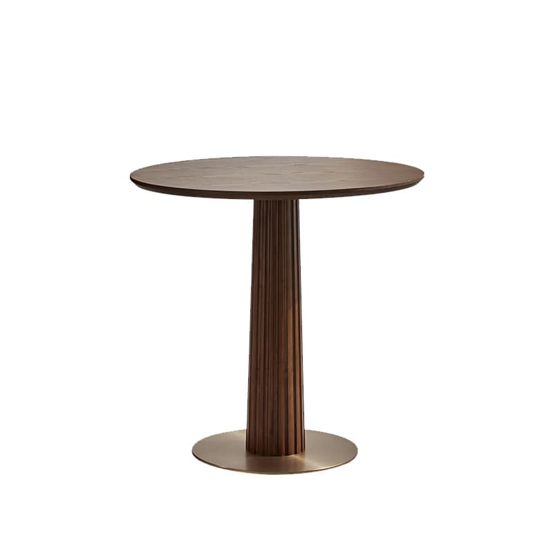 Traditional Brown Wood Dining Table with Wooden Top and Oak Pedestal Base thumbnail 5