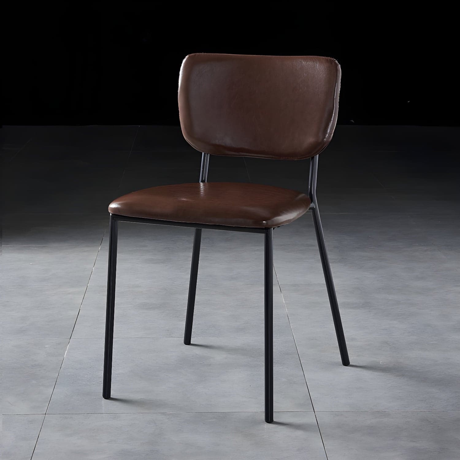 Nordic Style Dining Chairs Armless Open Back Stackable Chairs with Metal Legs thumbnail 5