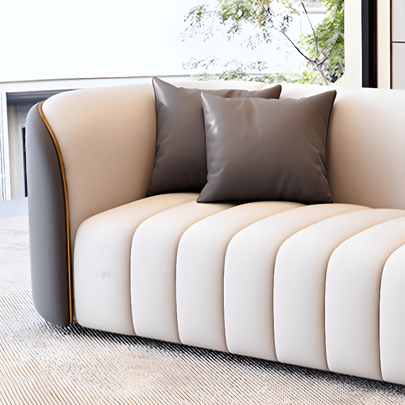 Trendy Grey/Ivory Solid Color 3-seater/for 2/1 Person Floor Sofa/Loveseat/Single Sofa with Tuxedo Arm for Sitting Room thumbnail 19