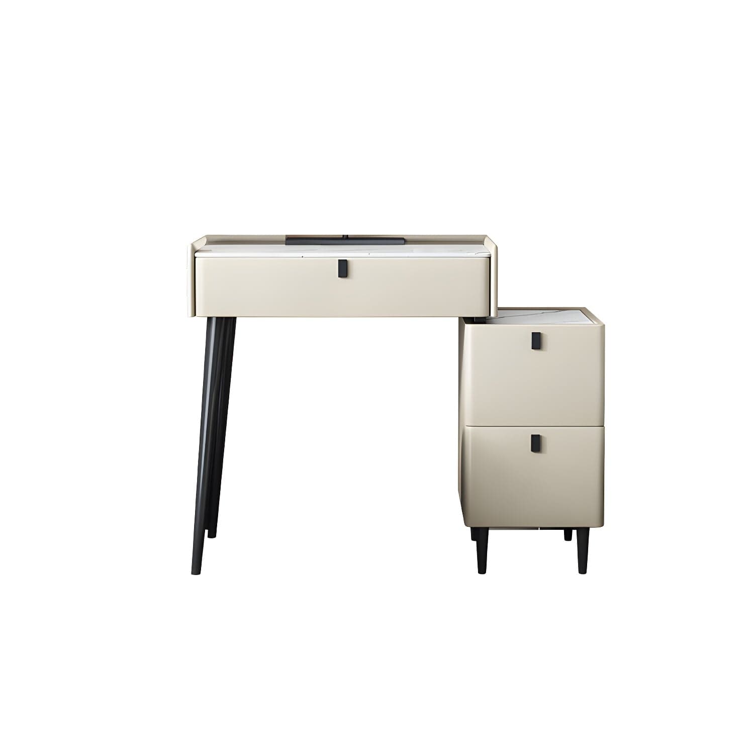 1/3 Drawers Vanity Set with Stool Modern Stone Top Dressing Table thumbnail 3