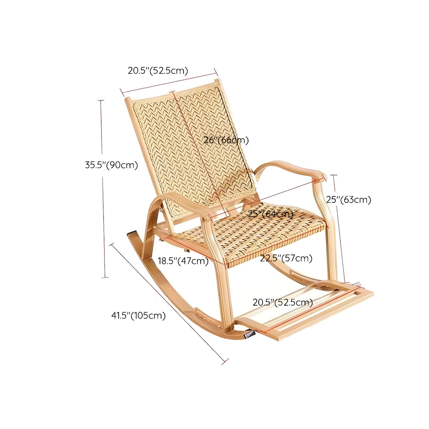 Modern Style Wood Rocking Chair Single Home Lounge Lazy Sofa Chair thumbnail 12