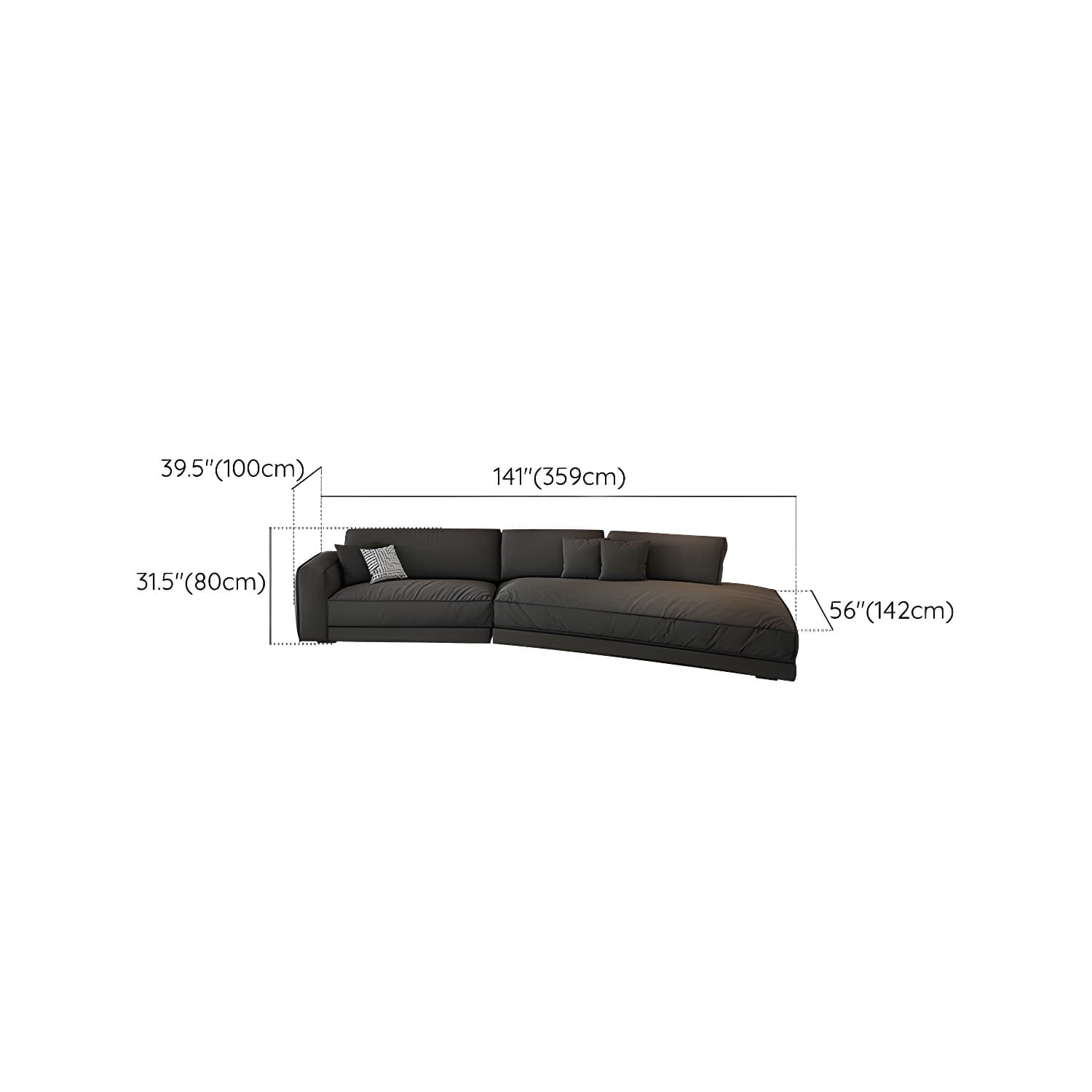 Modern Gray Polyester Blend Stationary Sectional Sofa with Square Arm and Cushion Back thumbnail 22