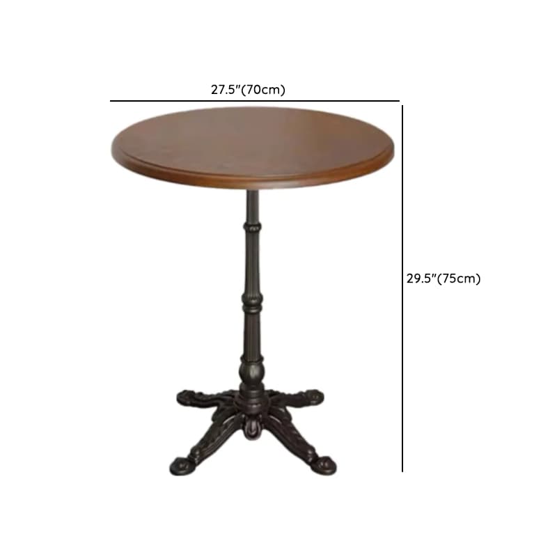 Industrial Natural Wood Finish Dining Table with a Rubber Solid Wood Tabletop and Metal Black Base thumbnail 24