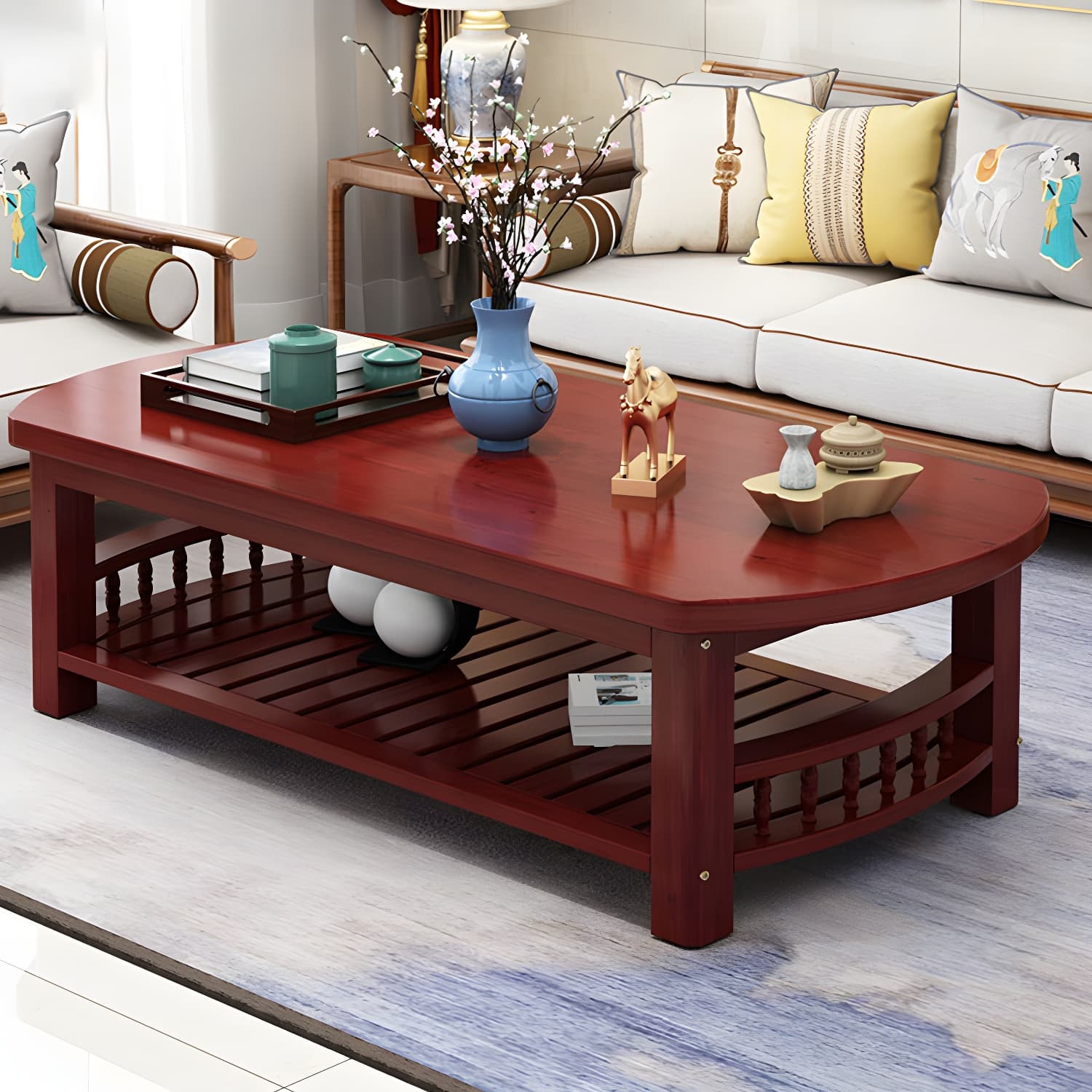 Contemporary Coffee Table Storage Solid Wood Coffee Cocktail Table thumbnail 5