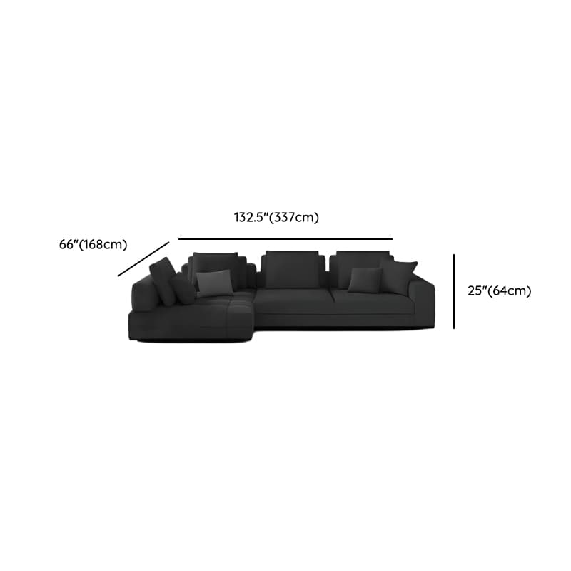 L-Shape Dark Upholstery Corner Sectional, Seats 5 with Button-tufted Design thumbnail 11