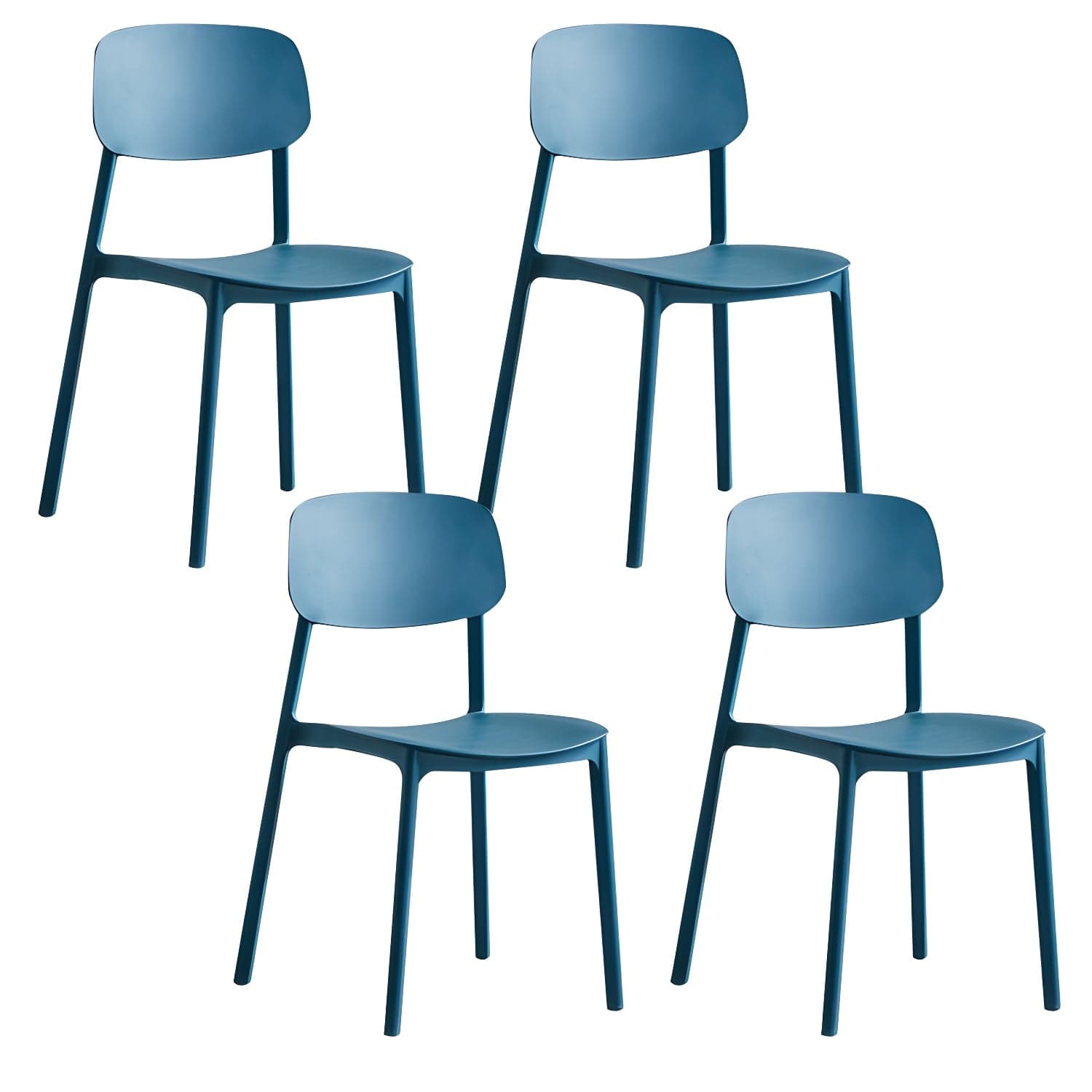 Plastic Indoor-Outdoor Side Chair Armless Stackable Dining Chairs thumbnail 2