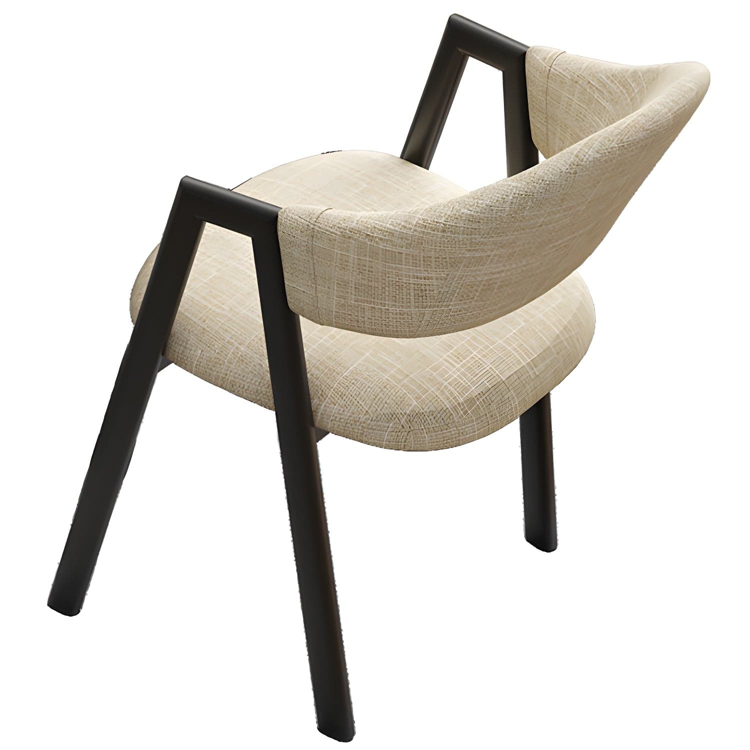 Modern Style Iron Arm Chair Open Back Dining Side Chair with Upholstered thumbnail 7