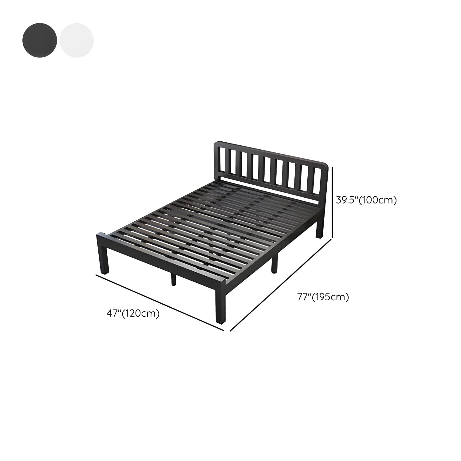 Contemporary Metal Bed Frame Solid Color Slat Bed with Custom Gold Legs thumbnail 22
