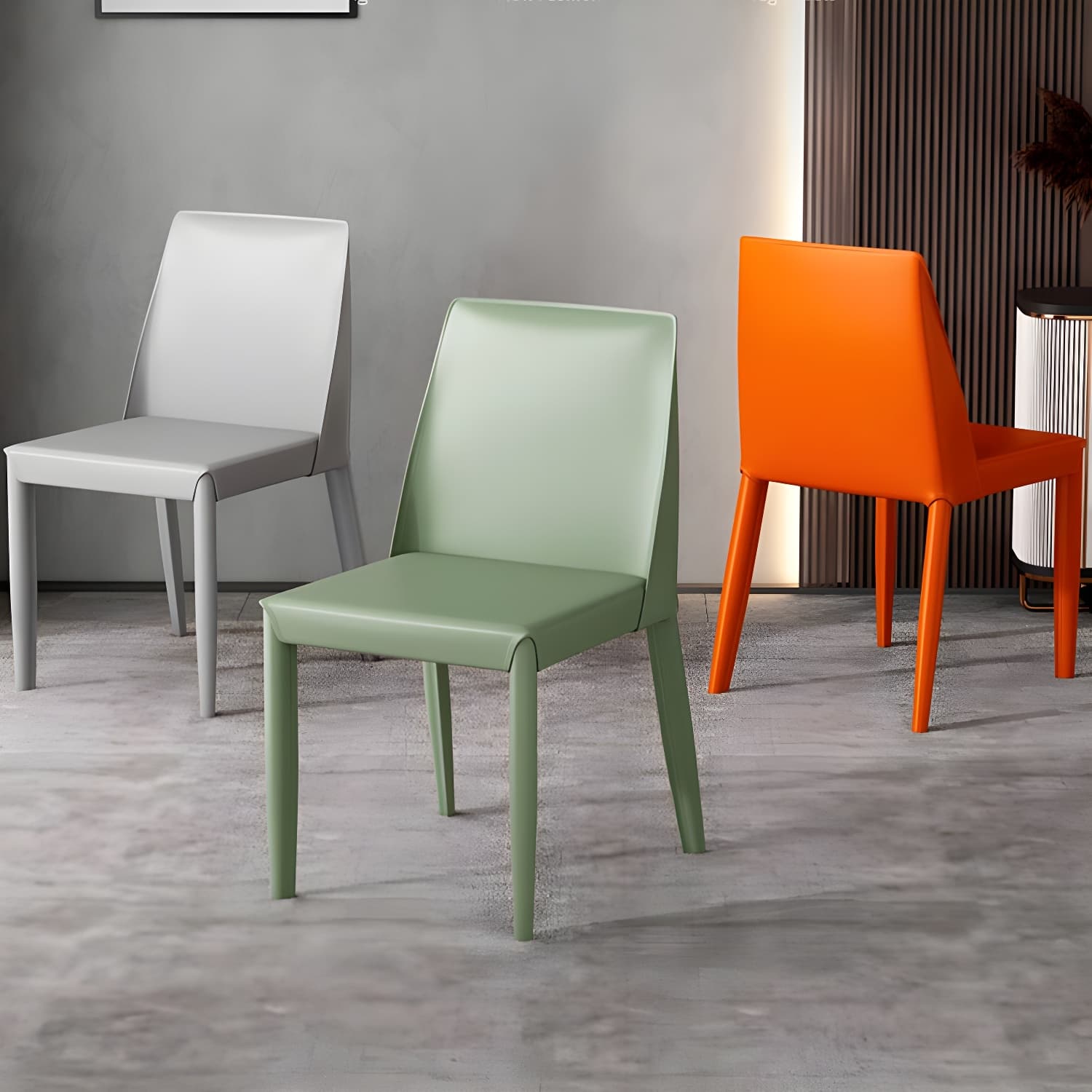 Modern Leather Dining Chair Parsons Furniture with Steel Legs in Matte Finish for Home thumbnail 20