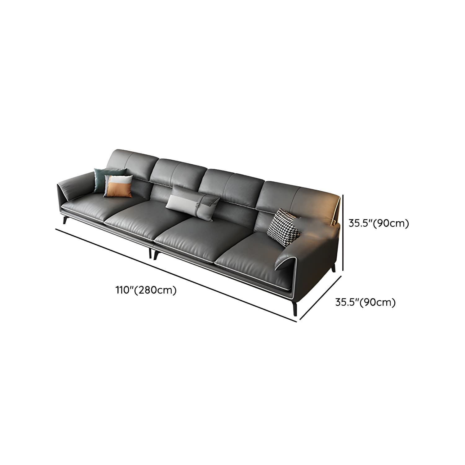 Modern Gray Stationary Sectional Sofa with Wood Frame and Pillow Top Arm thumbnail 17