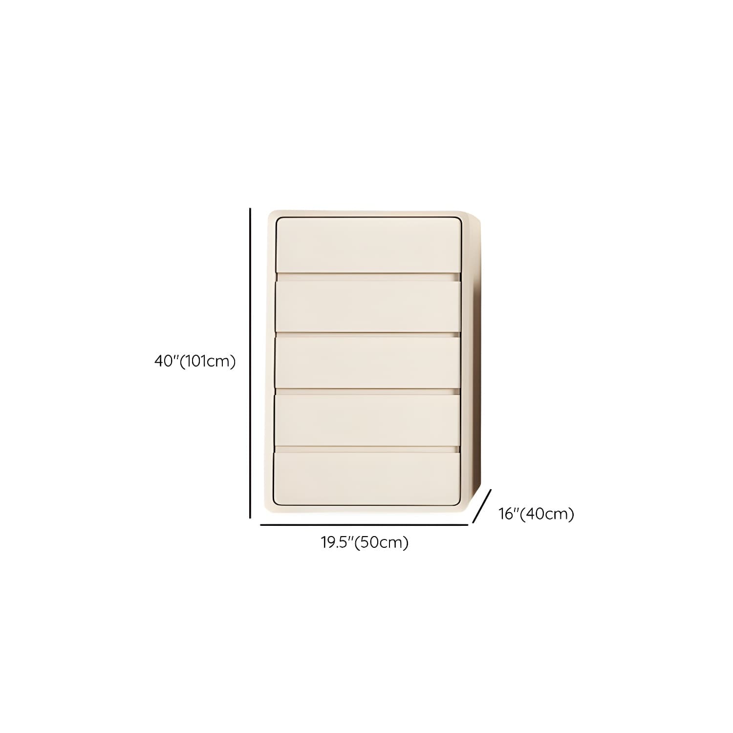 Narrow Modern White Wood Dresser with Soft Close Drawers for Living Room thumbnail 17
