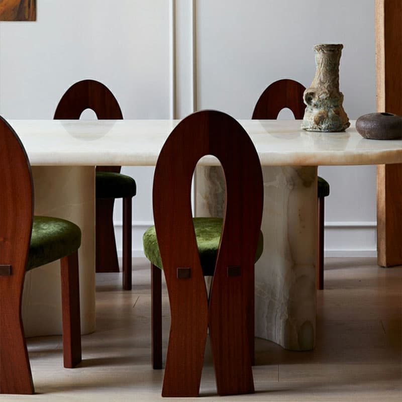 Modern Upholstered Armless Kitchen & Dining Chair, Open Back, Wood Ash, 1 Piece thumbnail 12