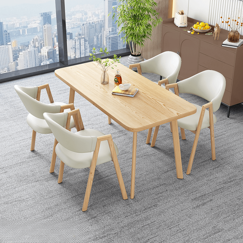 Casual Dining Table Set with Natural Wood Finish, Reclaimed Wood Top, and Seating for 4 Chairs thumbnail 7