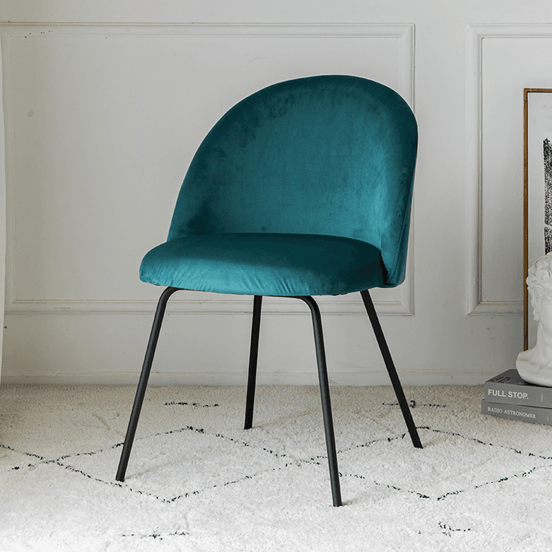 Unwavering Textile Upholstered Side Chair with Solid Back and Foot Pads for Dining Room in a Lavish Style thumbnail 1