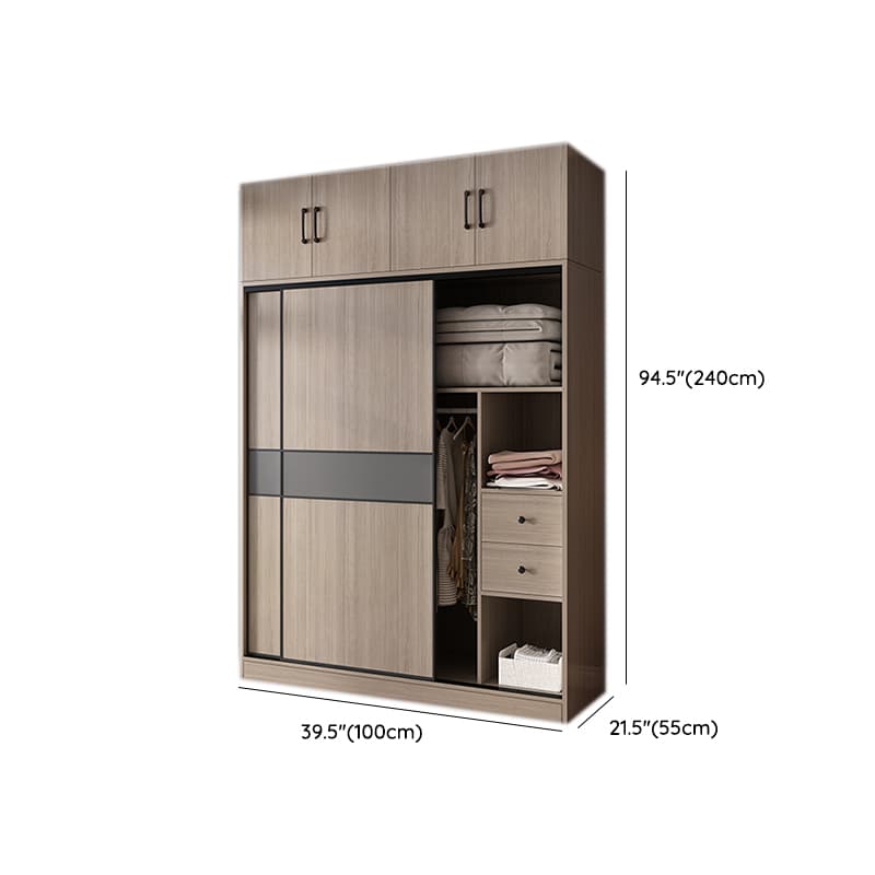 Rustic Brown Self-supporting Armoire Cabinet Pine with Shelves thumbnail 16