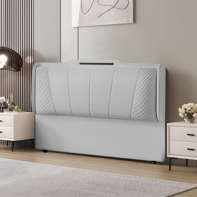 Simplistic Style Queen Wingback Headboard with Camelback Shape in Pine Wood, No Distressing, Featuring Sponge Upholstery and Standard Height thumbnail 6