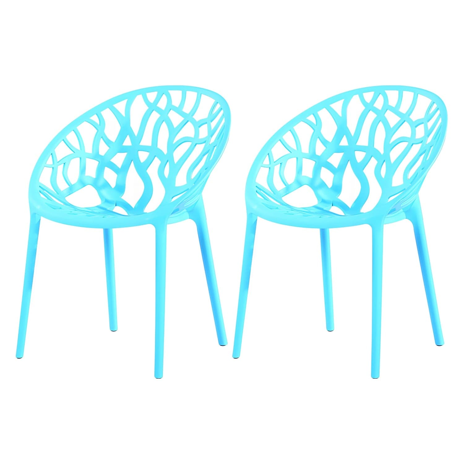 Contemporary Plastic Dining Room Chairs Armless Open Back Dining Side Chair for Restaurant thumbnail 2