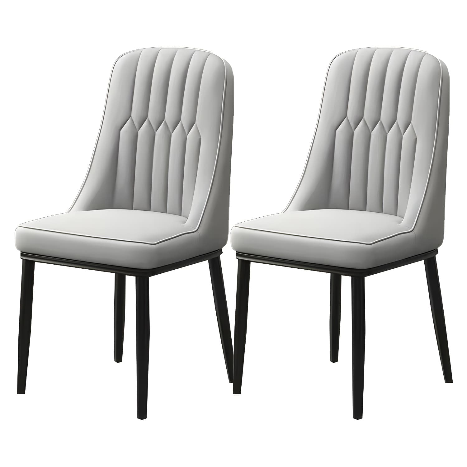 Glam Parsons Dining Side Chair Leather Indoor Dining Chair with Metal Legs thumbnail 10