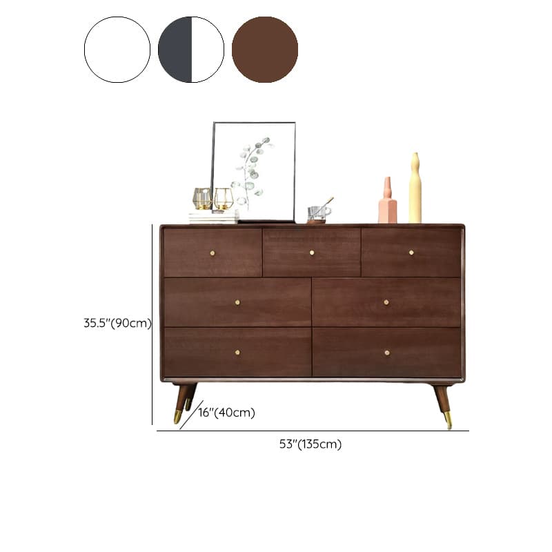 Five-Drawer Wooden Dresser, Natural Color, Modern Design, 50in Length, Pre-Drilled thumbnail 22