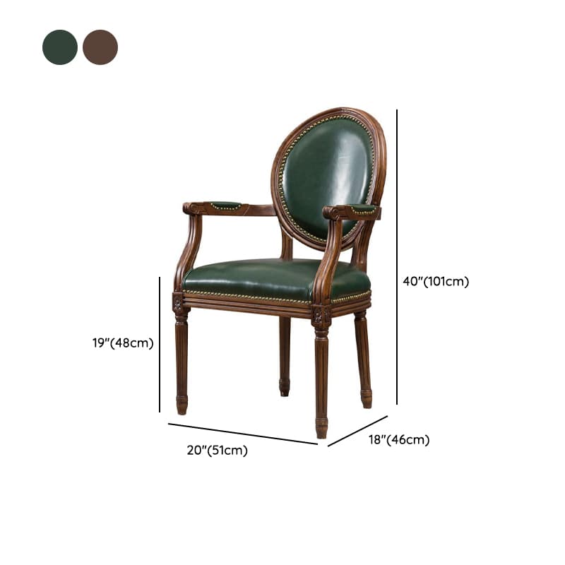 Traditional Antiqued Wood Sturdy Nailhead Trim King Louis Arm Chair/Armless Chair with Outlined and Foot Pads thumbnail 16