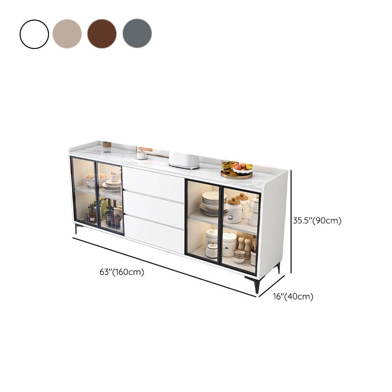 Standard/Narrow/Wide Oven Cabinet with 3 Drawers, Cupboard, Cabinets Storage, Sintered Stone Countertop, Glass-panel Door, and Flexible Shelf thumbnail 19