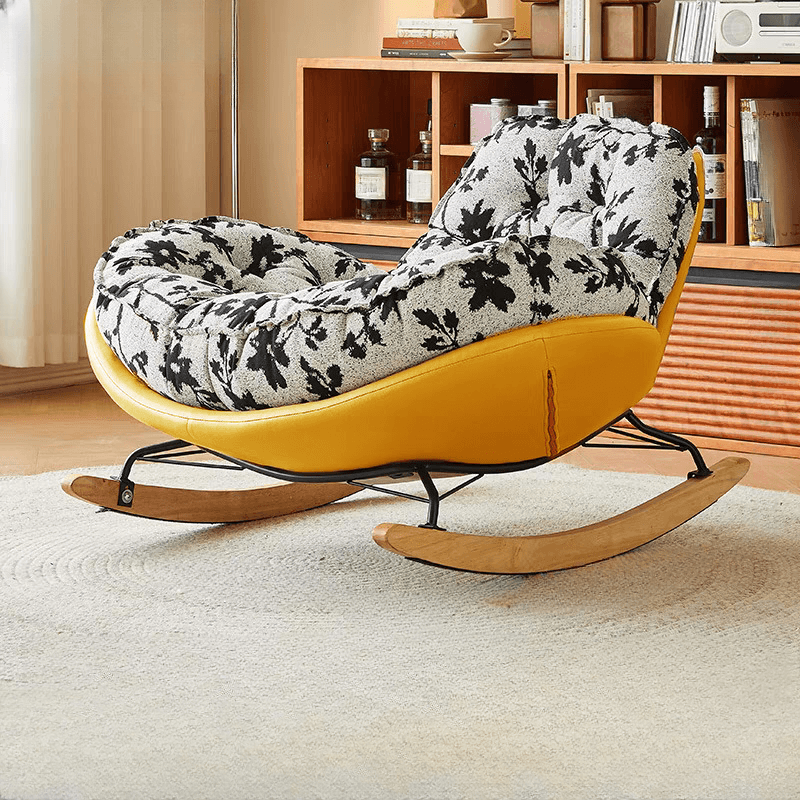 Modern Scratch-tolerant Upholstered Rocking Chair with Padded Comfort thumbnail 4
