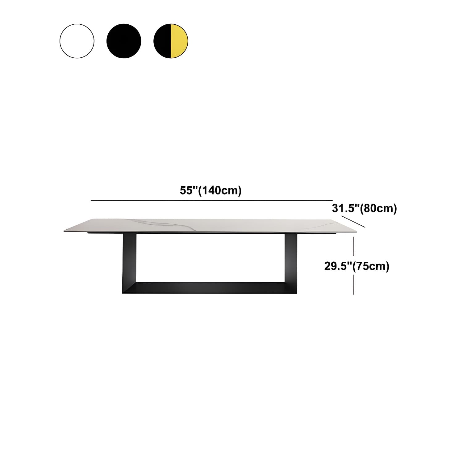 Rectangular Sintered Stone Dining Table Modern Furniture with Steel Base for Home thumbnail 14