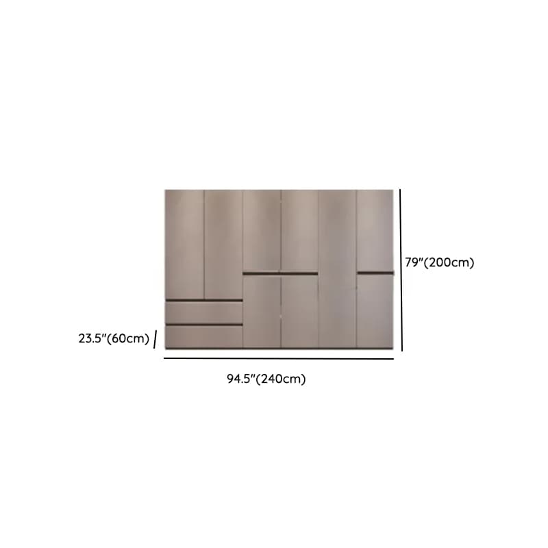 Sand Minimalist Laminate Cabinet Armoire with Soft Close Drawer, Soft Close Door, Interior Shelves, and Clothing Rod thumbnail 15