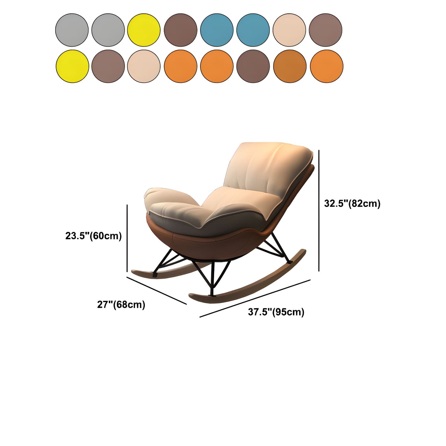 Modern Tufted Cushions Glider Spindle Children Glider with Ottoman thumbnail 25