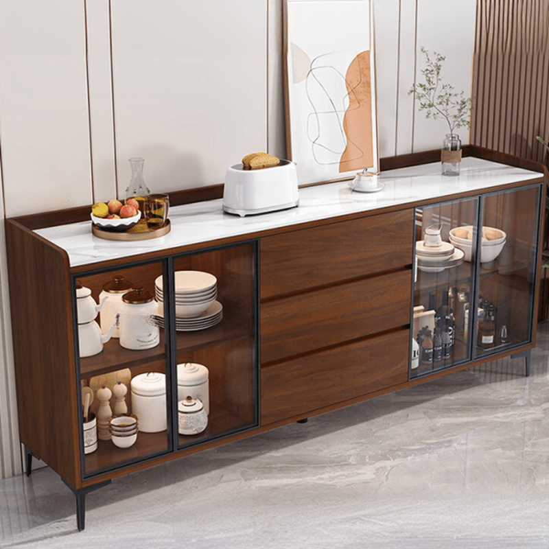 Standard/Narrow/Wide Oven Cabinet with 3 Drawers, Cupboard, Cabinets Storage, Sintered Stone Countertop, Glass-panel Door, and Flexible Shelf thumbnail 9