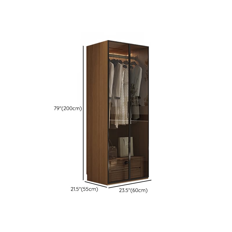 Casual White Lumber Wardrobe Closet with Soft Close Drawer, Door, Interior Shelves, and Clothing Rod thumbnail 13