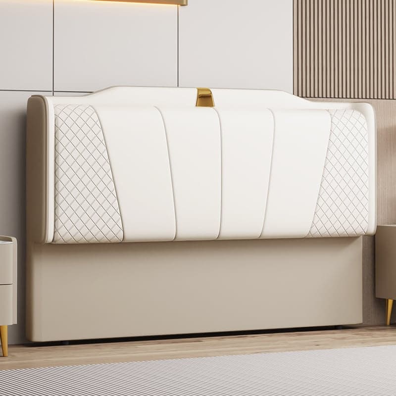 Trendy Panel Headboard in Natural Wood with No Distressing, Scooped Shape for Queen/Full Bed, Sponge Upholstery Fill, Standard Height thumbnail 8