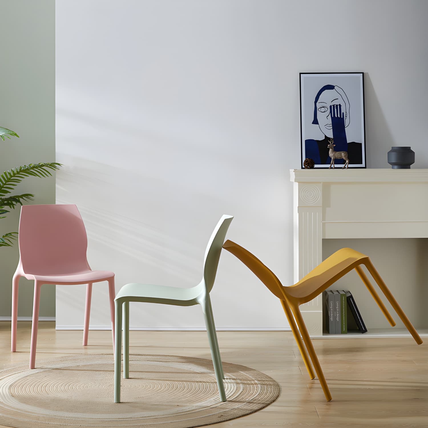 Contemporary Plastic Dining Room Chair Multicolor Stackable Side Chair thumbnail 17