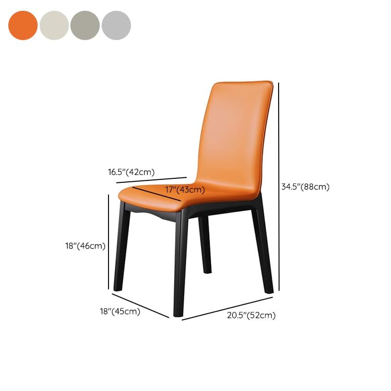 Modern Simple Style Armless Chair with Parsons Chair Back, Upholstered in Timber Legs thumbnail 9