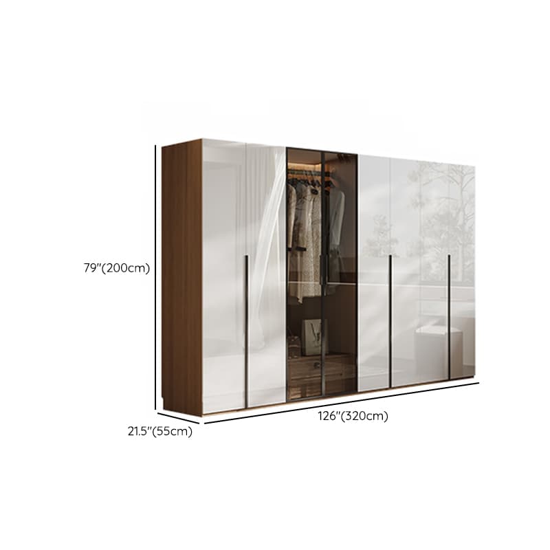 Casual White Lumber Wardrobe Closet with Soft Close Drawer, Door, Interior Shelves, and Clothing Rod thumbnail 34