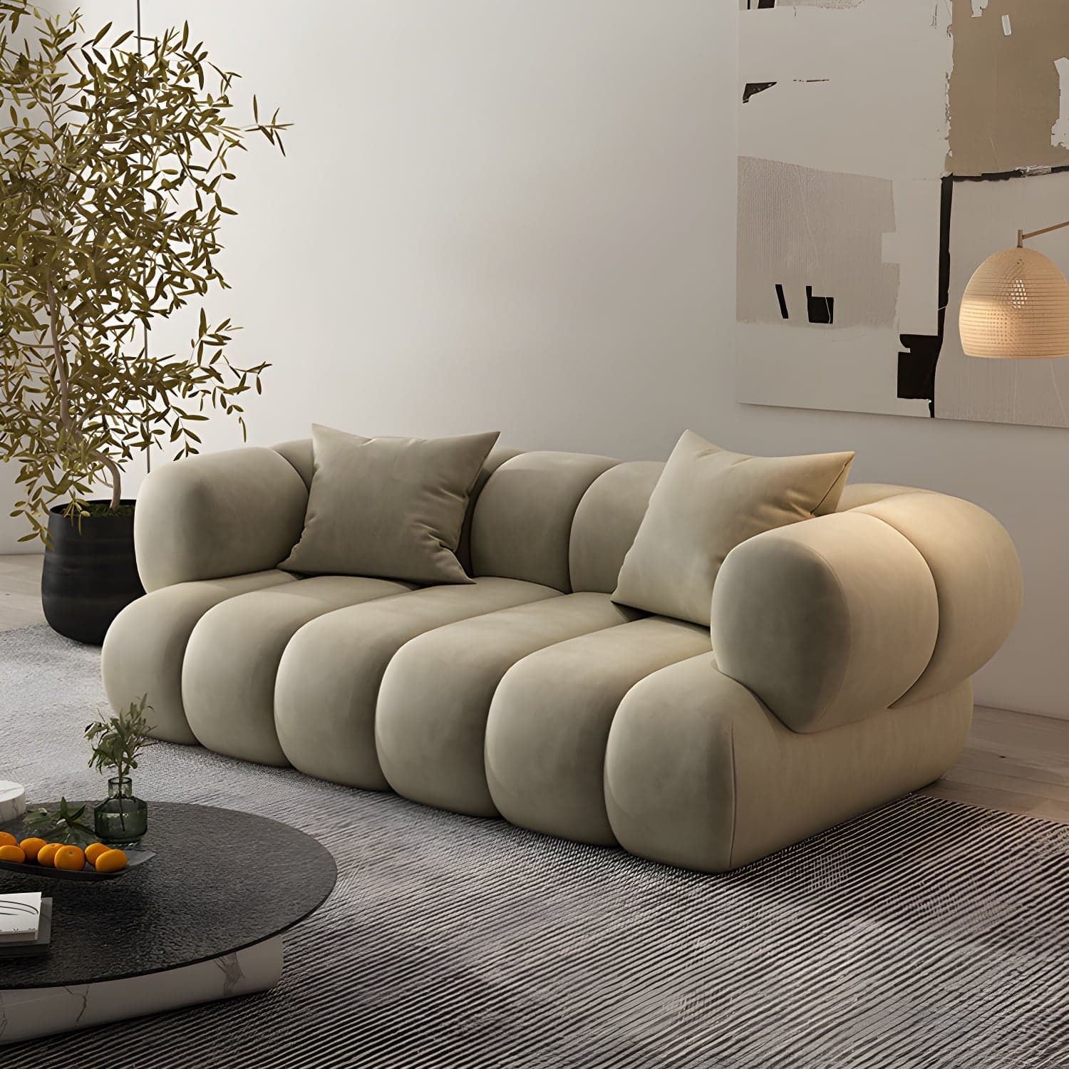 Scandinavian Green Sofa with Tuxedo Arm and Sewn Pillow Back thumbnail 20