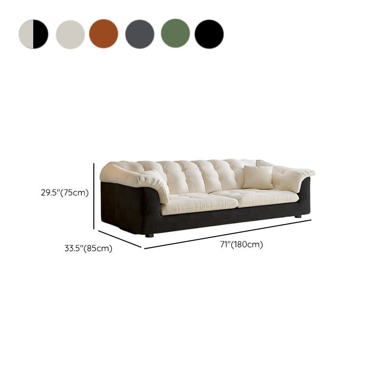 Modish Solid Color Stain Resistant Standard Sofa/Loveseat in Black/Light Green/Beige for 3-seater/2/5 Person with 2 Pillows thumbnail 14