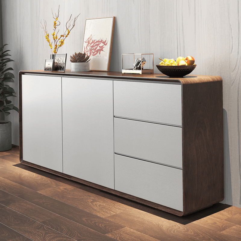 Simplistic Standard/Narrow Sideboard with 3 Drawers, 3 Shelves, Compartment, 2 Doors & Closet thumbnail 8