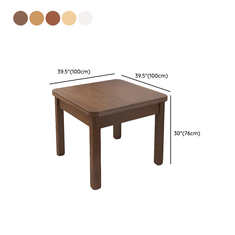Square Fixed Dining Table Set with 4 Legs, a Wood Tabletop in Natural/Auburn/White, Back Chairs and Stool in a Simple Style thumbnail 14