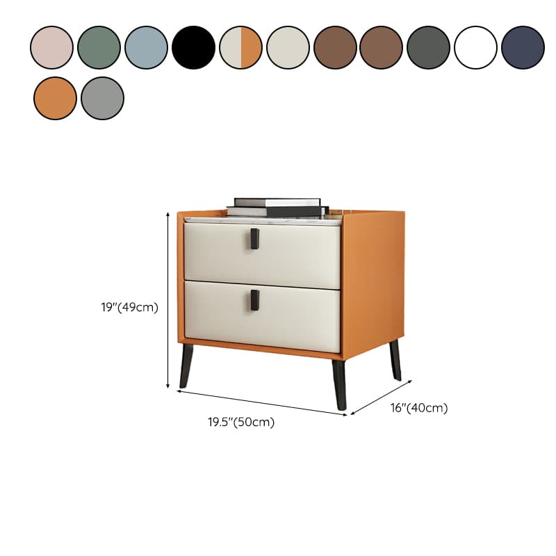 Contemporary 4 Legs Storage Drawer Nightstand with Black Handles for Bedroom thumbnail 25