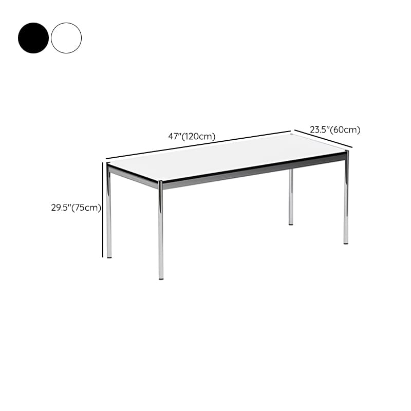 Fixed Table Standard Height Rectangular Dining Table for 8/4 People/6 People with Stainless Steel Legs and a Top in Engineered Wood in a Modern Simple Style thumbnail 10