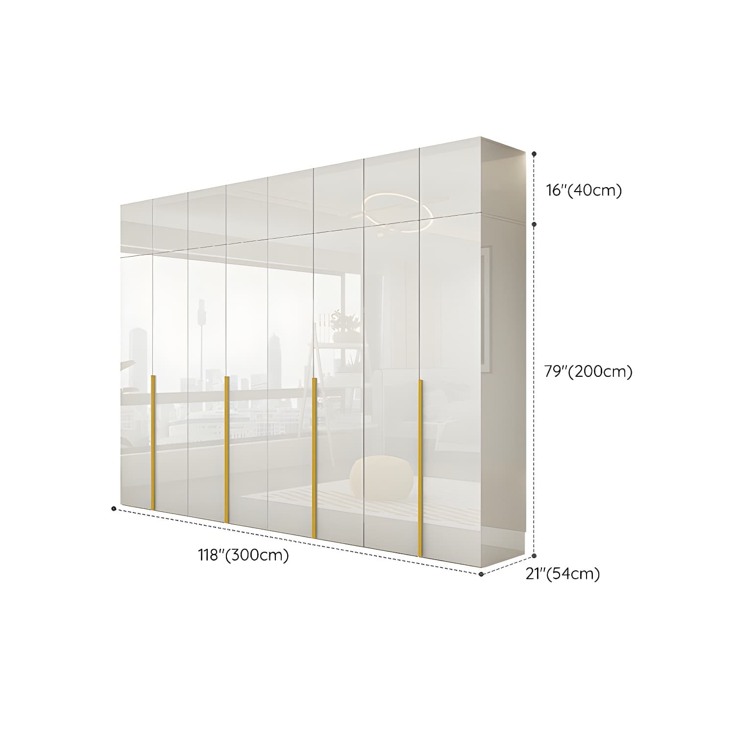 White Modern Style Wardrobe Cabinet Engineered Wood with Garment Rod thumbnail 30